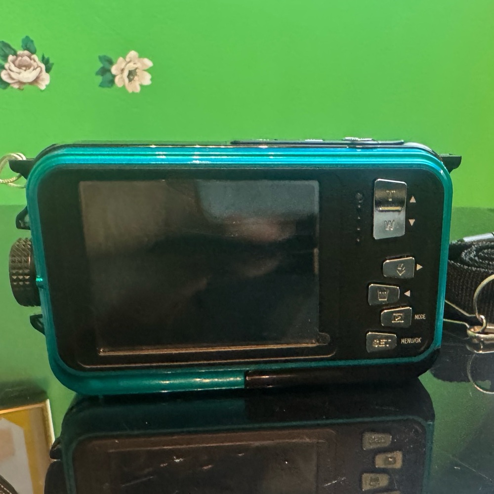 Double Screens Waterproof Digital Camera-Blue